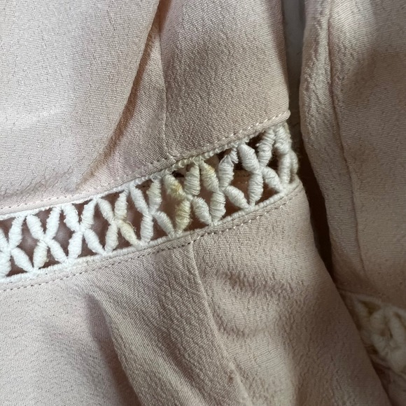 For Love & Lemons Emelia Romper‎ Blush Pink Bell Sleeve Size Small NEW w/Flaws - Picture 8 of 13